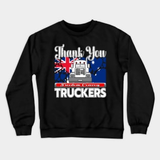 THANK YOU, TRUCKERS - AUSTRALIA FLAG WITH HEARTS - FREEDOM CONVOY CANBERRA - WHITE LETTER DESIGN Crewneck Sweatshirt